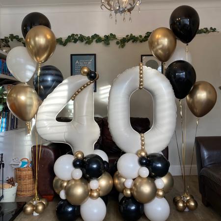 Cream 40th Birthday Number Columns for Collection Ruislip I My Dream Party Shop