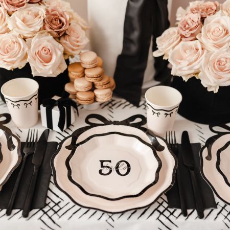 Small Cream 50th Birthday Party Plates I 50th Birthday Party Supplies I My Dream Party Shop UK