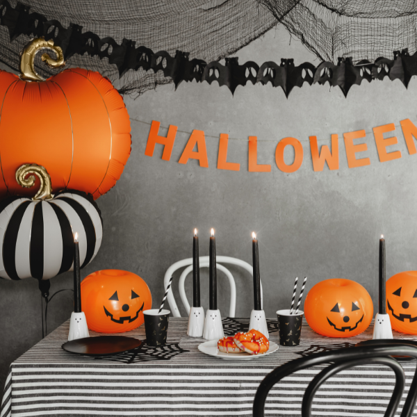 Black and Cream Pumpkin Balloon I Halloween Party Supplies I My Dream Party Shop UK