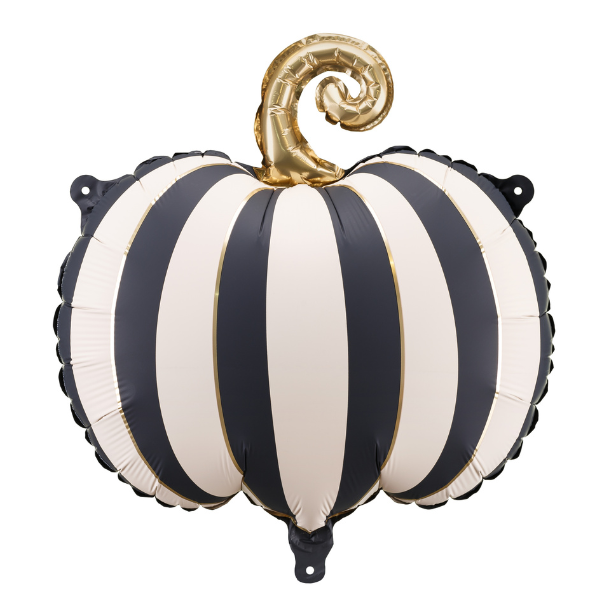 Black and Cream Striped Pumpkin Balloon I Halloween Party Balloons I My Dream Party Shop UK