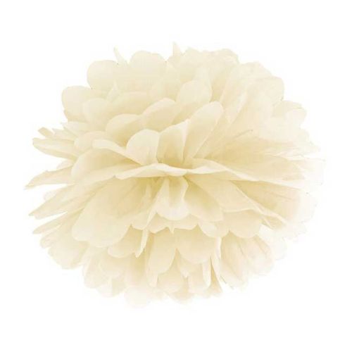 Cream Tissue Pom Pom 25 cm I Cream Party Decorations I My Dream Party Shop UK