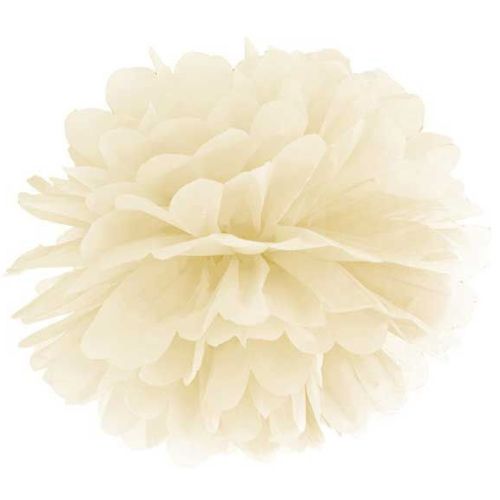 Cream Tissue Pom Pom 35 cm I Cream Party Decorations I My Dream Party Shop UK