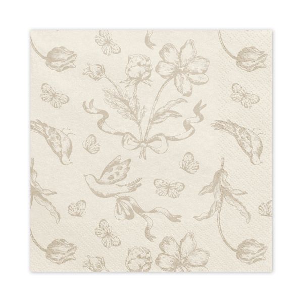 Cream Floral Party Napkins I Neutral Baby Shower Party Supplies I My Dream Party Shop UK