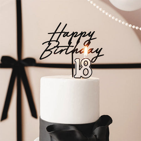 Cream and Black 18 Candle I 18th Birthday Party Supplies I My Dream Party Shop UK