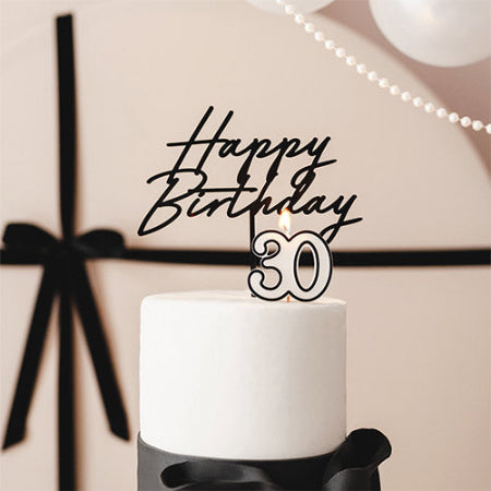 Cream and Black 30 Candle I 30th Birthday Party Decorations I My Dream Party Shop UK