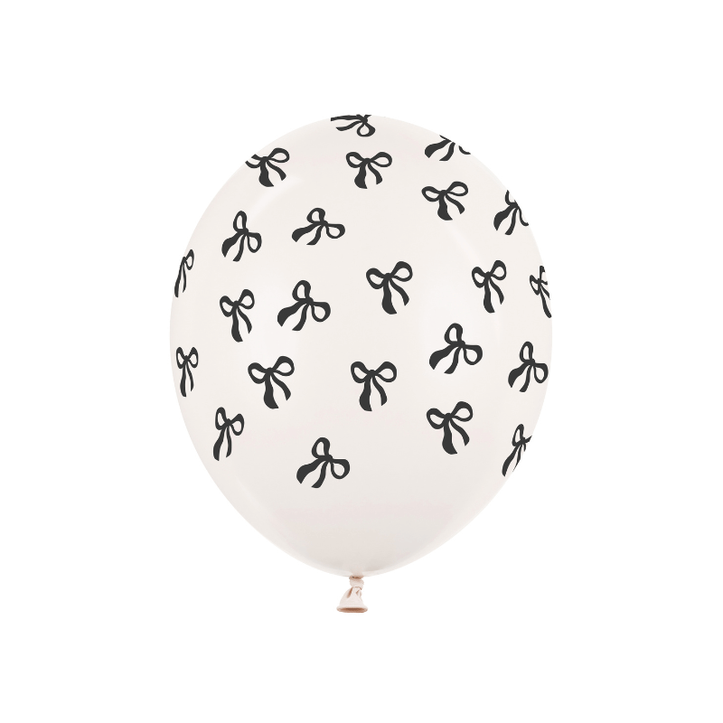 Black and White Bow Latex Balloons I Bow Party Decorations I My Dream Party Shop UK