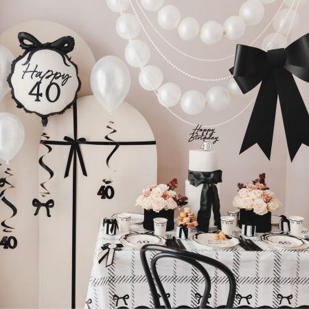 Bow Paper Table Cover I Monochrome Party Supplies I My Dream Party Shop UK