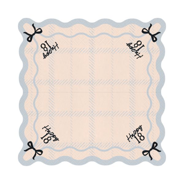 Cream and Pastel Blue Happy 18 Napkins I 18th Birthday Party Tableware I My Dream Party Shop UK