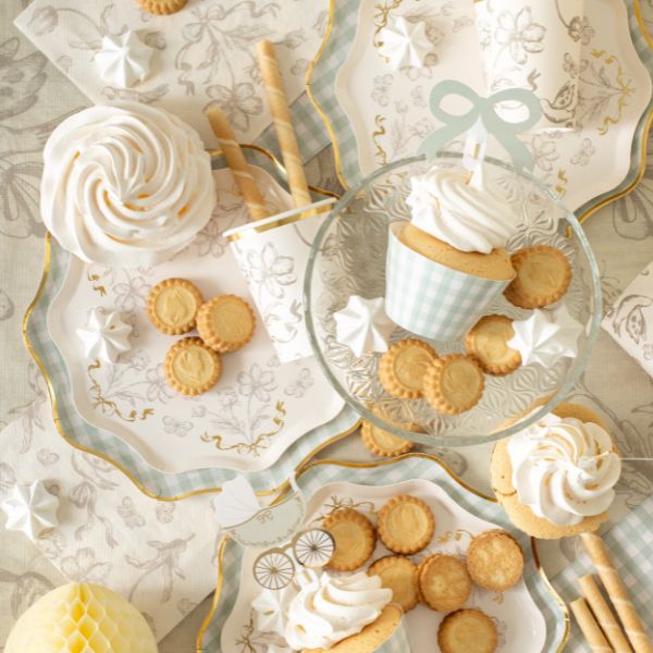 Cream Floral Paper Party Plates I Christening Party Supplies I My Dream Party Shop UK