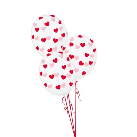 Red Confetti Heart Latex Balloons I Valentines Balloons for Collection Ruislip I My Dream Party Shop