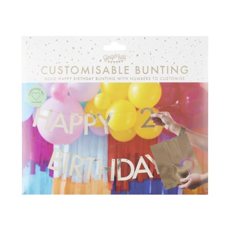 Gold Customisable Happy Birthday Bunting I Gold Party Decorations I My Dream Party Shop