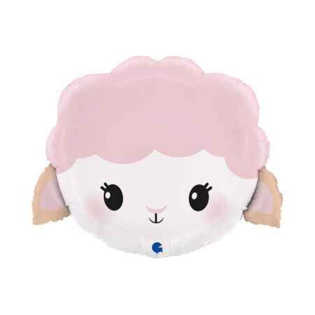 Cute Sheep Head Foil Balloon Un-inflated I Farm Party Decorations I My Dream Party Shop UK