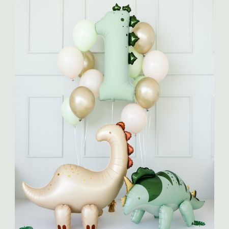 Green Dinosaur Themed Number One Foil Balloon I Dinosaur Party Decorations I My Dream Party Shop UK