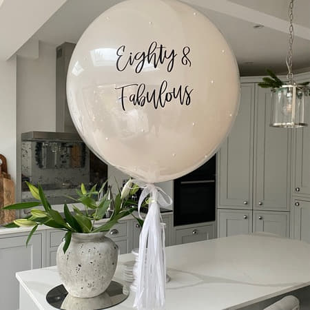 Cream Double Stuffed Bubble Balloon with Pearl Decoration I Personalised Bubble Balloons Ruislip