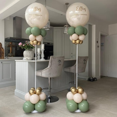 Extra Tall Personalised Bubble Open Balloon Columns on Stands I My Dream Party Shop Ruislip