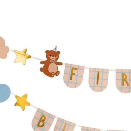 Teddy Bear First Birthday Garland I Teddy Bear Party Supplies I My Dream Party Shop UK