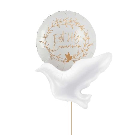 First Communion Boquets White and Gold First Holy Communion Balloon Bouquets Ruislip - My Dream ...
