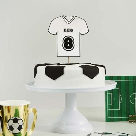Customisable Football Shirt Cake Topper I Football Party Supplies I My Dream Party Shop UK