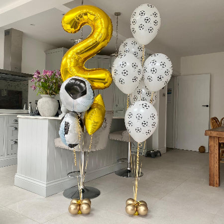 Football Themed Helium Number Balloon and Matching Football Latex Balloons I My Dream Party Shop 