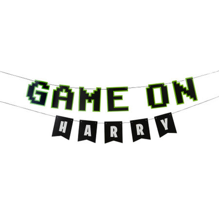 Game On Personalised Banner I Gamer Party Supplies I My Dream Party Shop UK