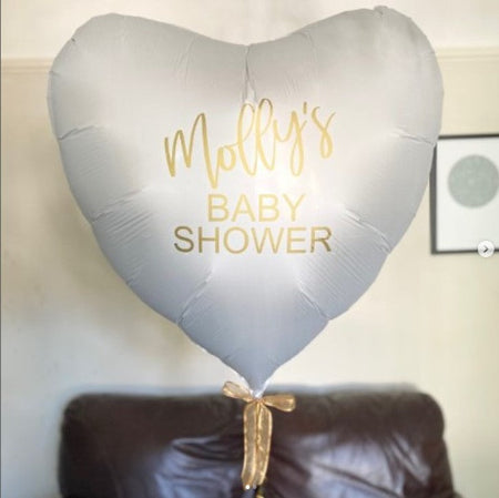 Giant and Gold Baby Shower Heart Balloon I My Dream Party Shop Ruislip