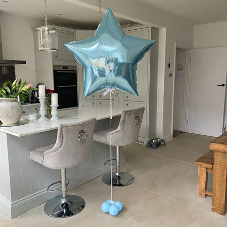 Personalised 36 Inch Blue Star Balloon Helium Inflated I Helium Balloons Collection Ruislip 
