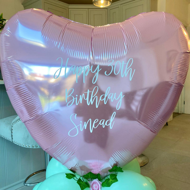 Personalised Giant Heart Pink Balloon Column I Balloon Gifts Ruislip I My Dream Party Shop
