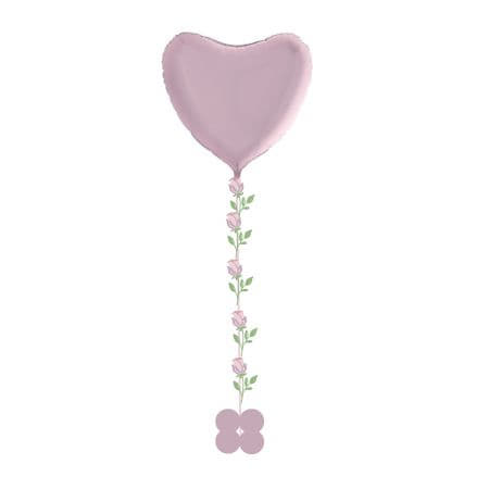 Giant Pink Helium Heart Balloon with Rose Garland I Valentine's Day Balloons Ruislip