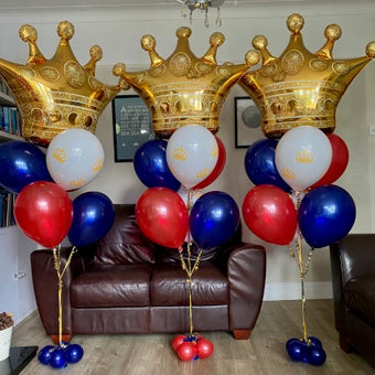 Gold Crown Coronation Helium Bouquet I Coronation Balloons Ruislip I My Dream Party Shop