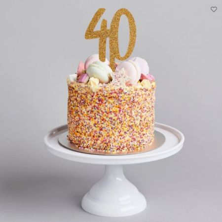Sparkly Gold 40th Birthday Cake Topper I 40th Birthday Party Supplies I My Dream Party Shop UK
