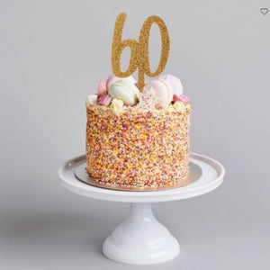 Sparkly Gold 60th Birthday Cake Topper I 60th Birthday Party Supplies I My Dream Party Shop UK