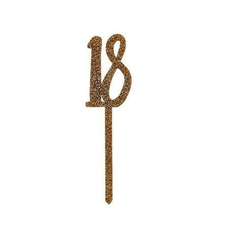 Sparkly Gold 18 Cake Topper I 18th Birthday Party Decorations I My Dream Party Shop UK