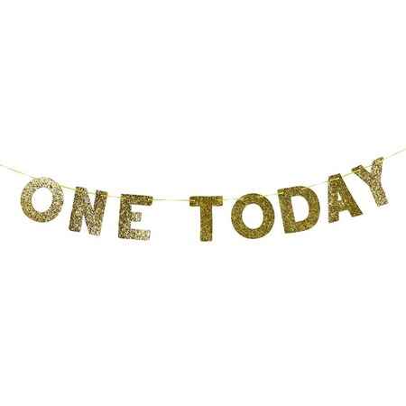 Gold Glitter One Today Garland I First Birthday Party Decorations I My Dream Party Shop UK