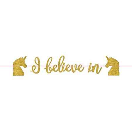 I Believe in Unicorns Gold Garland I Uniforn Party Supplies I My Dream Party Shop UK
