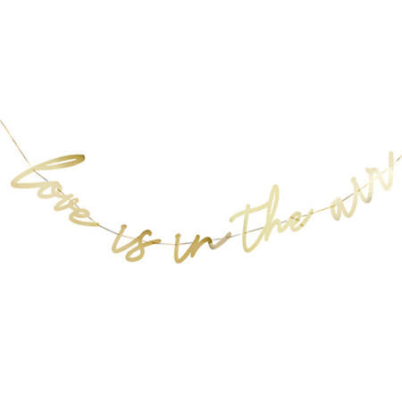 Gold Love is in the Air Garland I Valentine&#39;s Day Decorations I My Dream Party Shop UK
