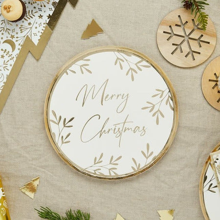 Gold Merry Christmas Plates I Christmas Party Tableware I My Dream Party Shop UK