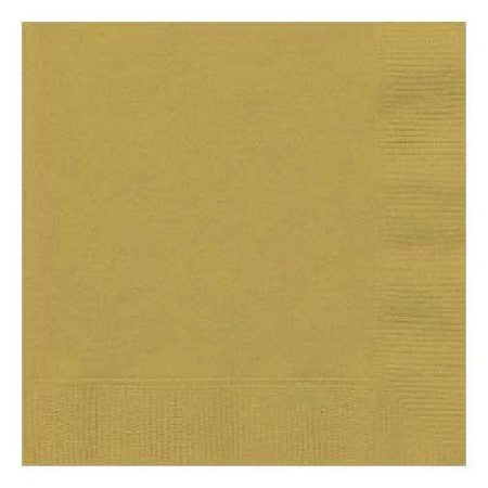 Matt Gold Paper Napkins 20 Pack I Gold Party Tableware I My Dream Party Shop UK