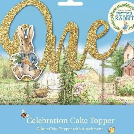 Gold One Peter Rabbit Cake Topper I First Birthday Party I My Dream Party Shop UK
