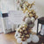 White, Gold and Taupe Christening Balloon Easel I Balloon Arches Ruislip I My Dream Party Shop