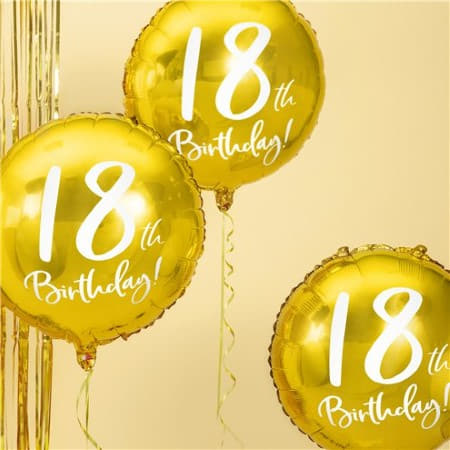 18th Birthday Gold Balloon I Milestone Birthday Party Decorations I My Dream Party Shop UK