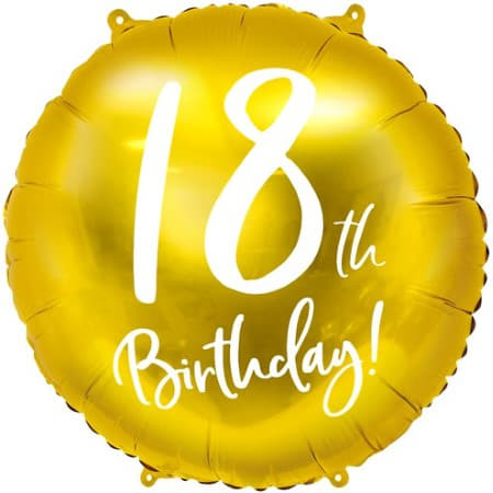 18th Birthday Gold Balloon I 18th Birthday Party Decorations I My Dream Party Shop UK