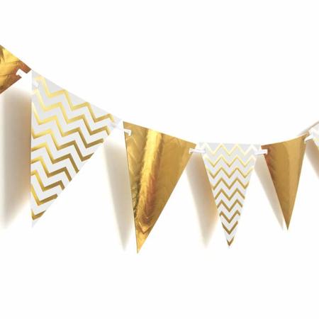 Gold and White Party Bunting I Stunning Gold Decorations I UK 