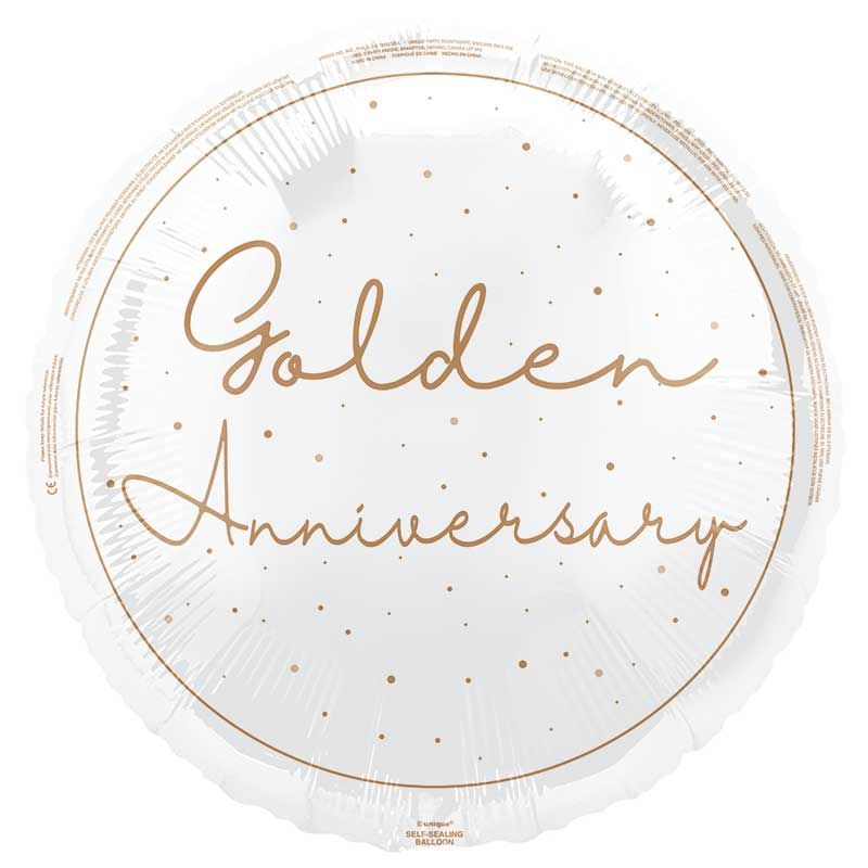 Golden Anniversary Foil Balloon I Golden Wedding Anniversary Decorations I My Dream Party Shop UK