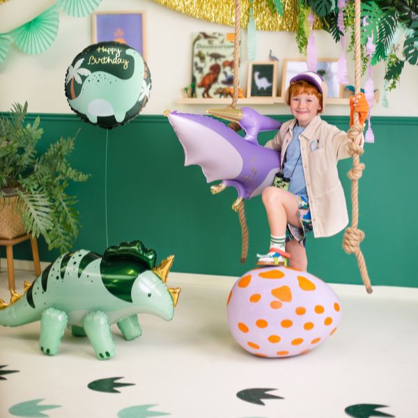 Green Dinosaur Happy Birthday Foil Balloon I Dinosaur Party Decorations I My Dream Party Shop UK