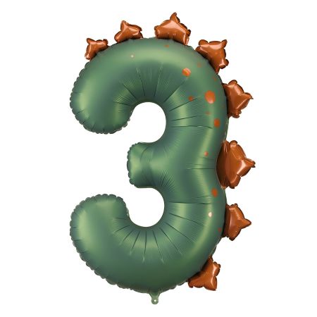 Green Dinosaur Number Three Balloon I Dinosaur Party Supplies I My Dream Party Shop UK