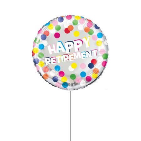 Happy Retirement Dots Helium Balloon I My Dream Party Shop Ruislip