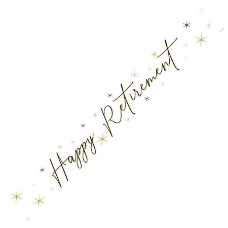 White Happy Retirement Foil Banner I Retirement Party Decorations I My Dream Party Shop UK