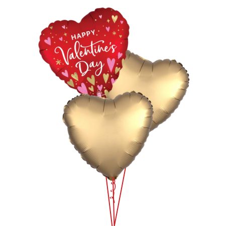 Heartfelt Red and Gold Helium Balloons I Valentine's Day Balloons Ruislip