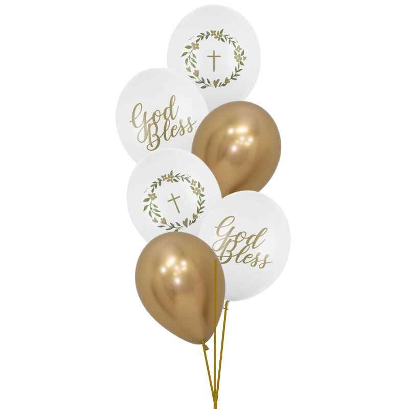 God Bless Helium Balloon Bouquet I Christening Balloons Collection Ruislip I My Dream Party Shop 