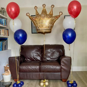 Helium Gold Crown and Helium Balloon Bouquets I My Dream Party Shop UK